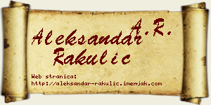Aleksandar Rakulić vizit kartica
